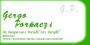 gergo porpaczi business card